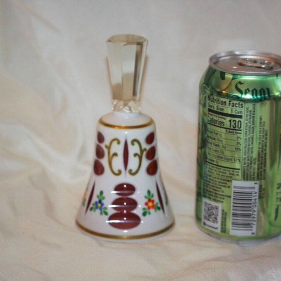 Czech Bohemian Cranberry Cased to White Glass BELL LOT 4364 - Picture 2 of 4